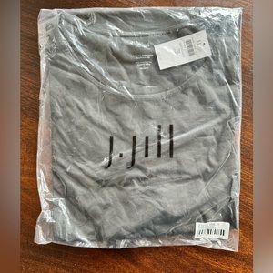 Pure Jill Scoop-Neck Elliptical T - size 3x - Black sand (greyish)